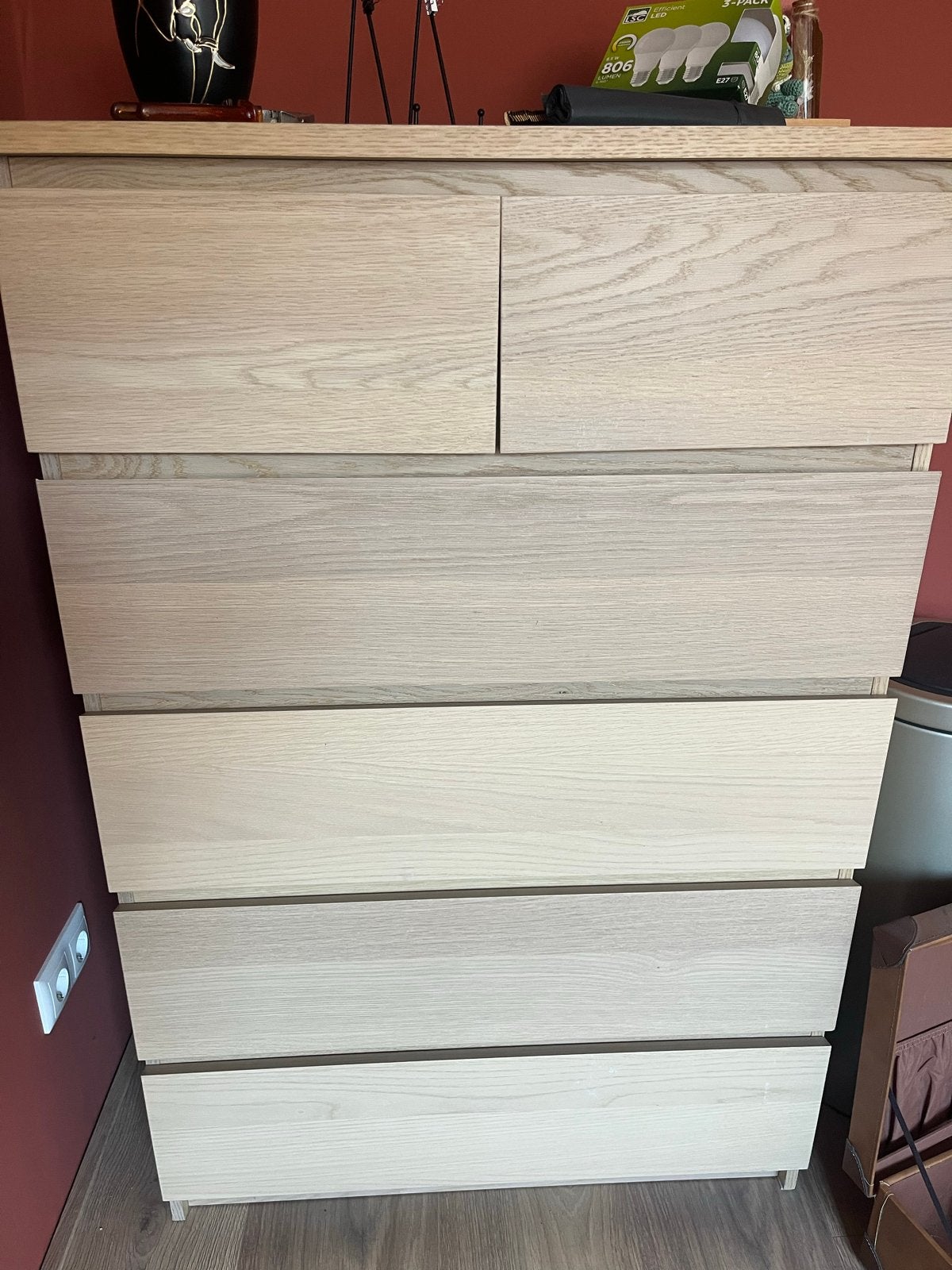 Ikea malm kast 6 lades, Ophalen, Gebruikt, 5 laden of meer, 100 tot 150 cm