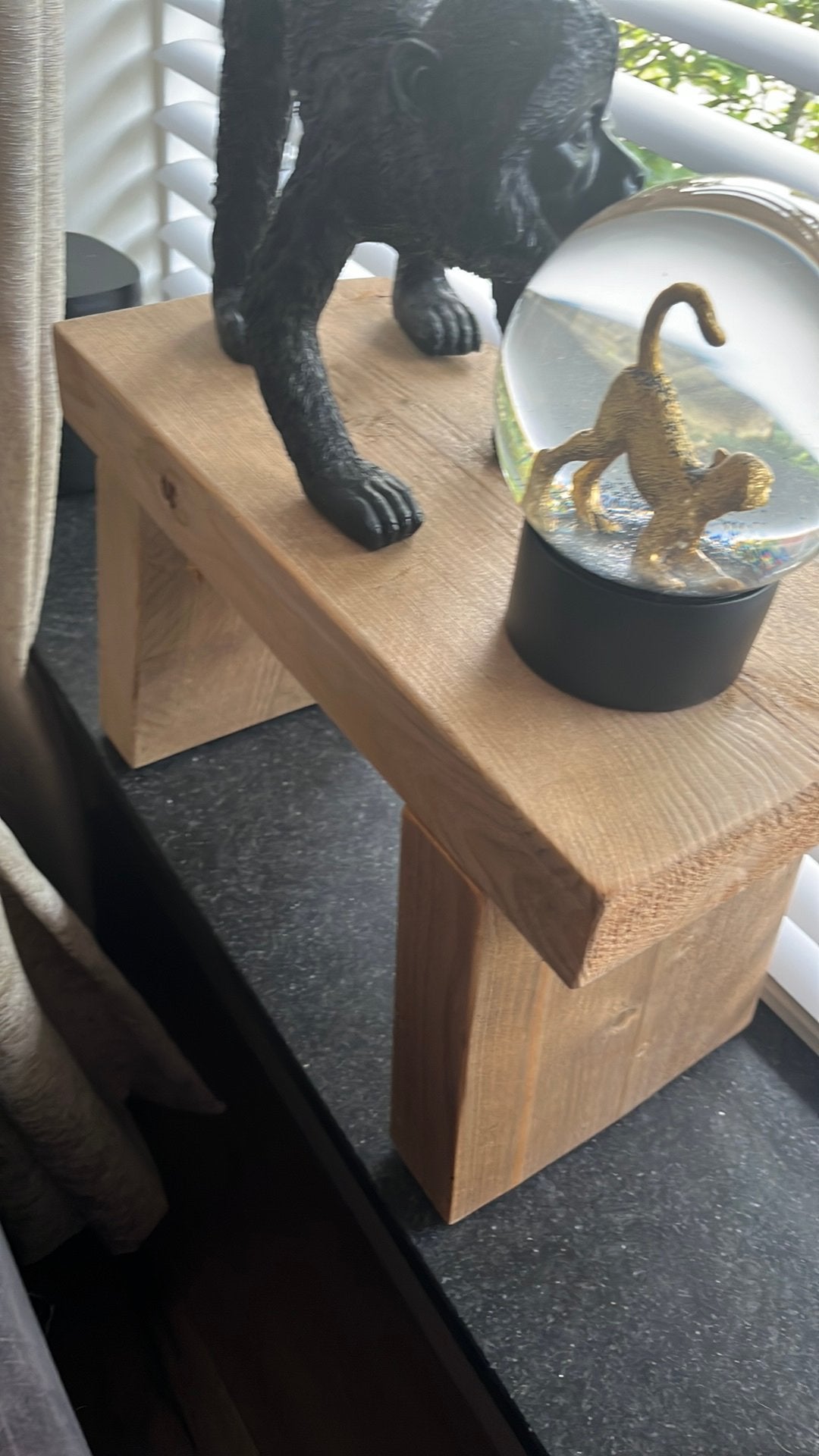Houten decoratiebankje - L40xB20xH25 cm, Huis en Inrichting, Woonaccessoires | Overige, Hout, Ophalen of Verzenden, Bruin, Landelijk