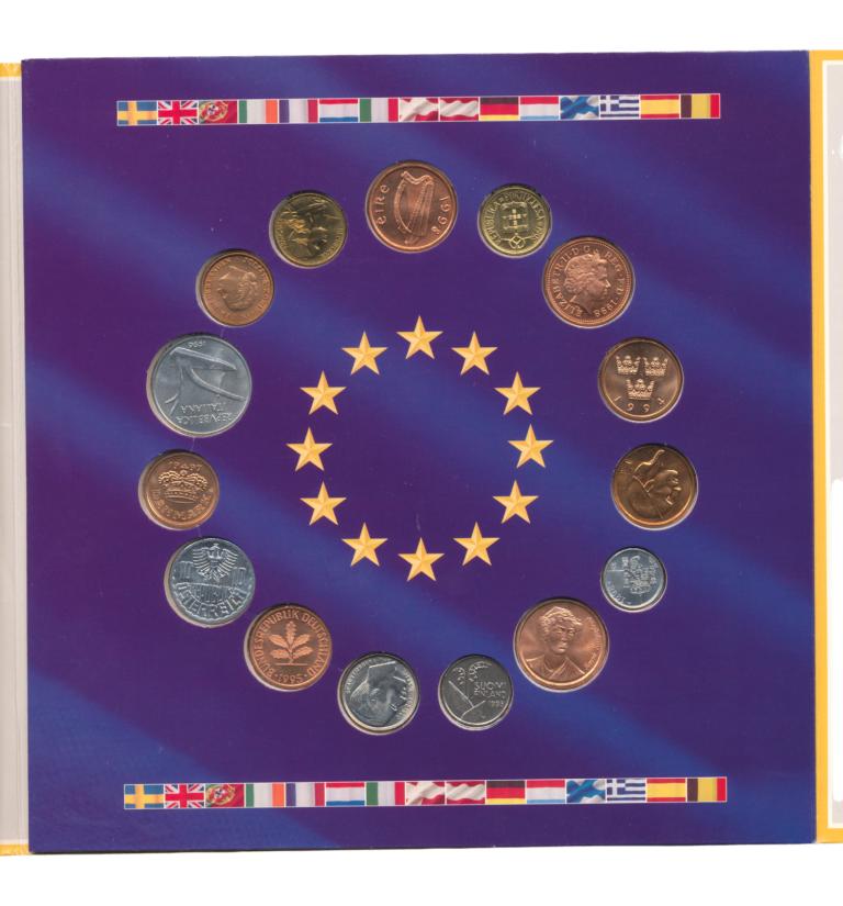 Europa’s laatste nationale munten diverse jaartallen in fold, Postzegels en Munten, Munten | Europa | Euromunten, Ophalen of Verzenden