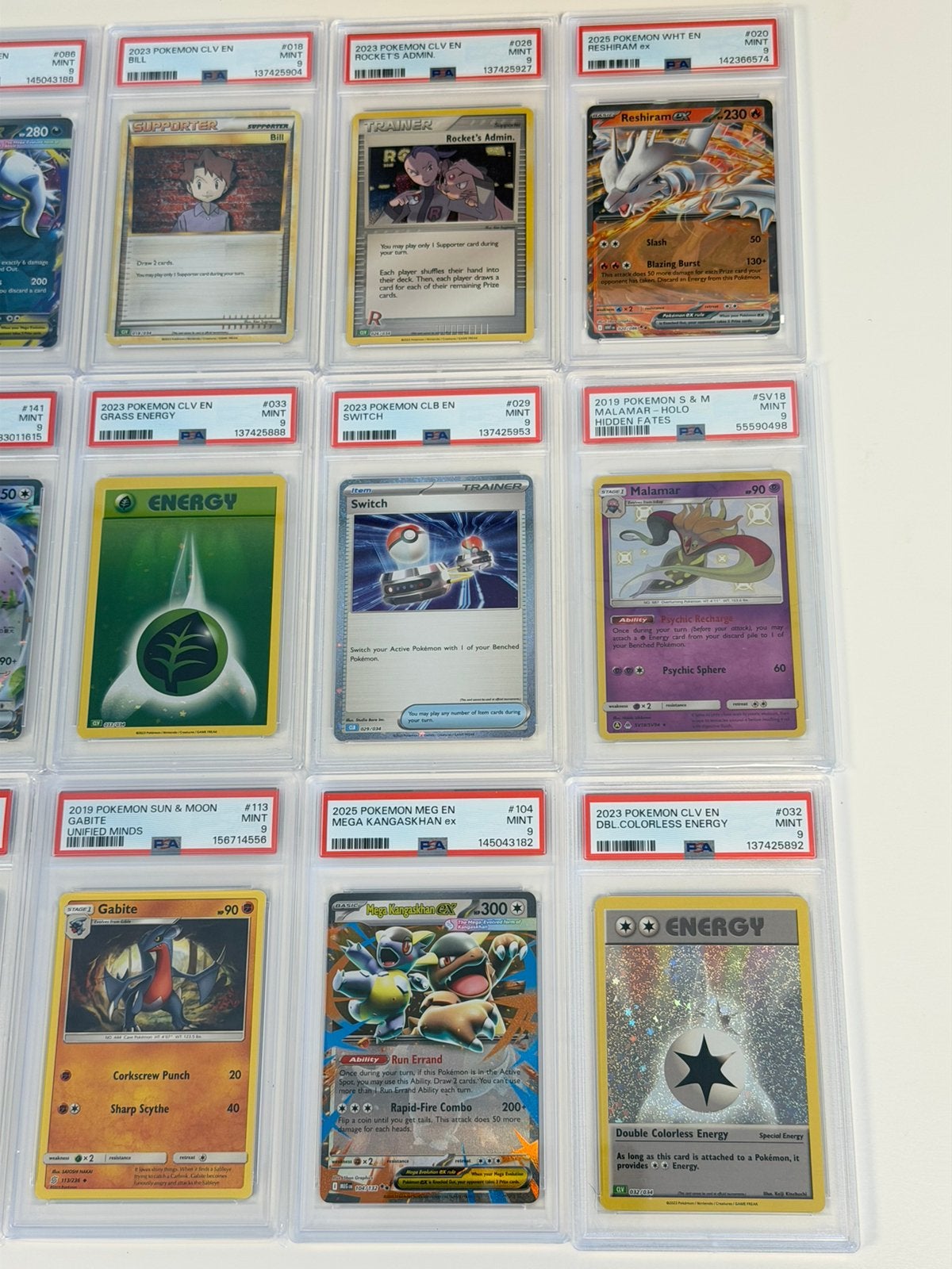 15x Pokémon PSA 9 Slabs Partij Lot in 1 Koop 15 graded slab, Ophalen of Verzenden, Zo goed als nieuw, Meerdere kaarten, Foil