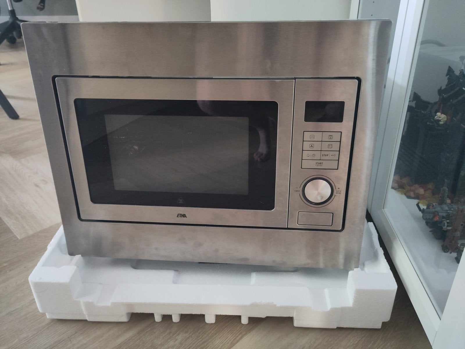ETNA CM125HRVS Inbouw Combimagnetron - RVS, Ophalen, Combimagnetron, Gebruikt, Inbouw