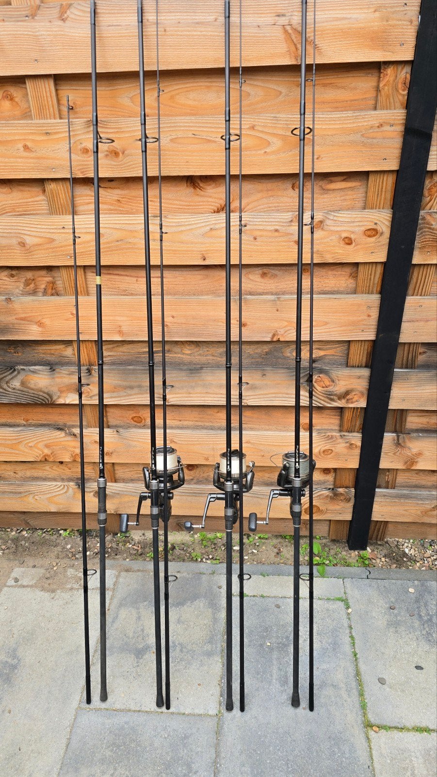 4x Nash Entity hengels met 3x Shimano Big Baitrunner LC, Ophalen, Gebruikt, Complete hengel