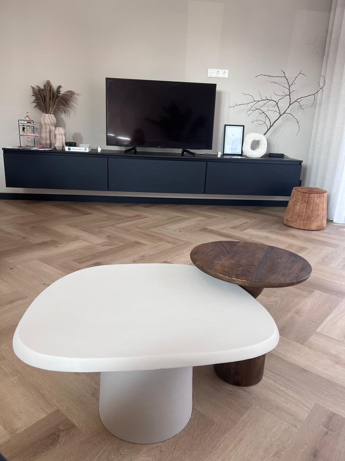 By Boo salontafel Sten - Beige gecoat aluminium, Ophalen, Gebruikt, 50 tot 100 cm, Metaal