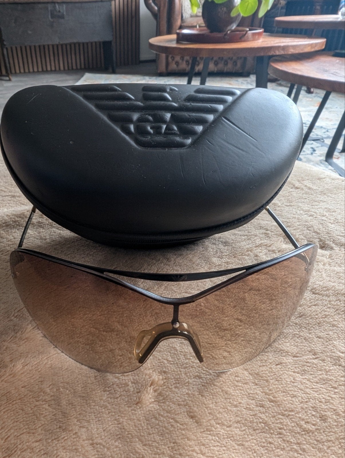 Vintage Emporio Armani EA 9297/S 0067S Zonnebril ., Ophalen of Verzenden, Zwart, Overige merken