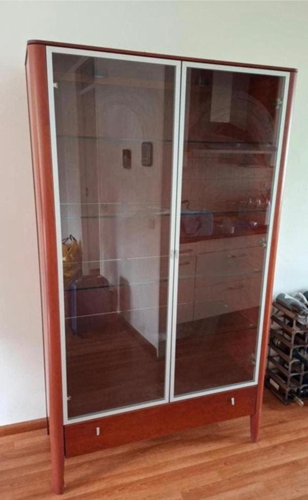 Vitrinekast, Huis en Inrichting, Kasten | Vitrinekasten, Ophalen, 50 tot 100 cm, Zo goed als nieuw, 150 tot 200 cm