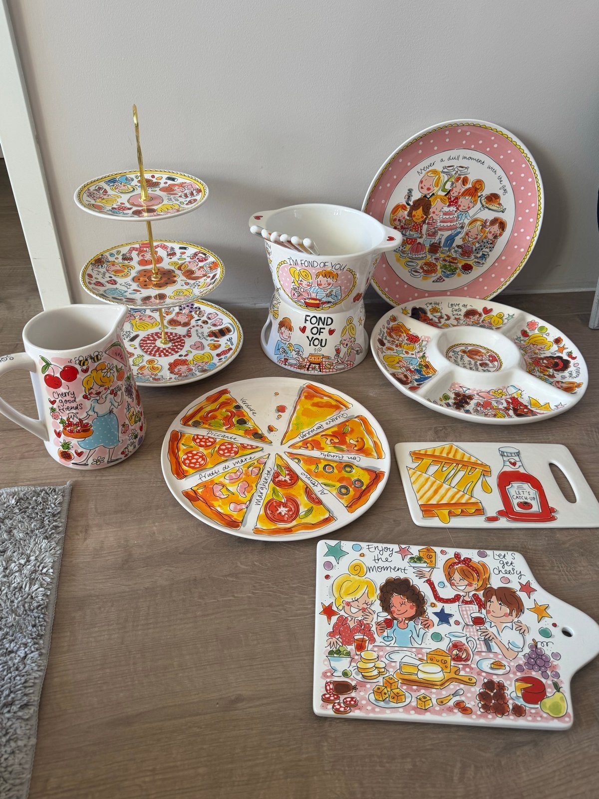 Blond Amsterdam Servies Set - Fondue, Etagère, Hapjesbord, Ophalen, Keramiek, Zo goed als nieuw, Bord(en)