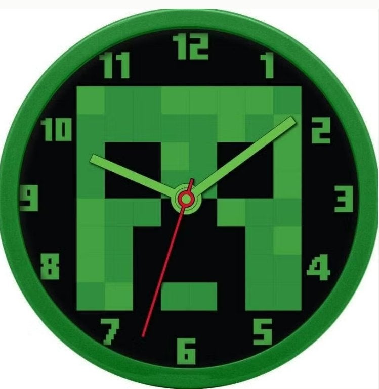 Minecraft Wandklok / Klok, Meerkleurig, Minecraft, Nieuw, Ophalen of Verzenden