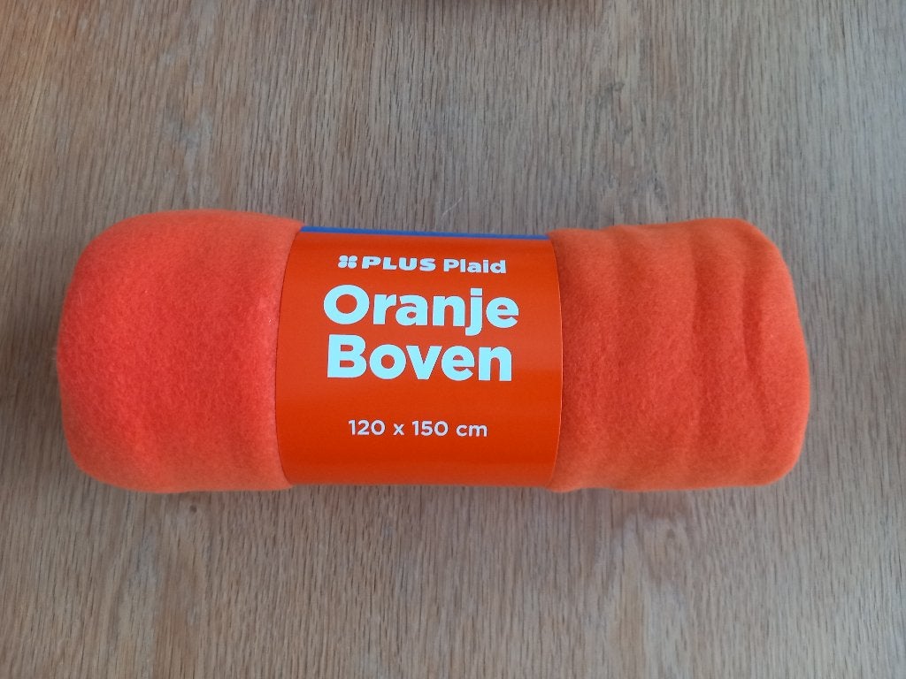 Plaid Oranje boven nieuw in verpakking, Ophalen, Nieuw, Fopartikel, Oranje of Koningsdag