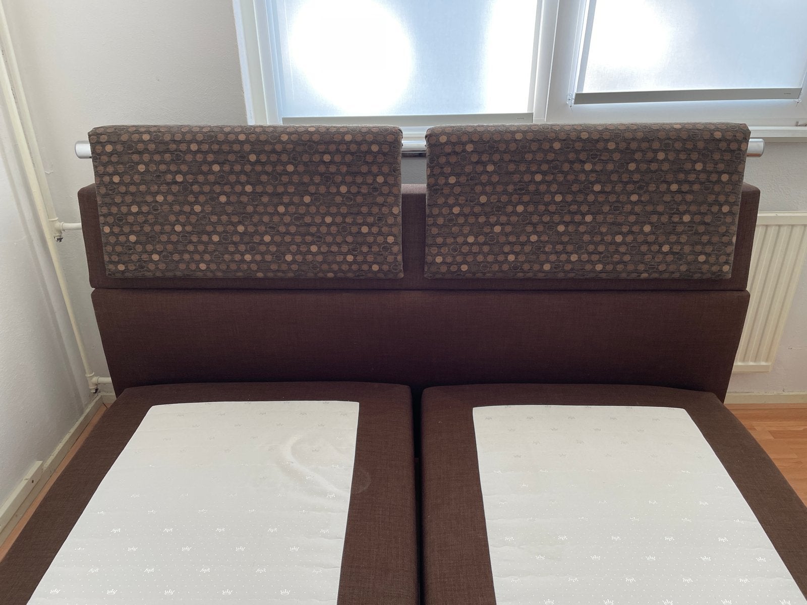 Verstelbaar hoofdbord voor tweepersoons boxspring (bruin), Ophalen, Bruin, Tweepersoons, Overige maten