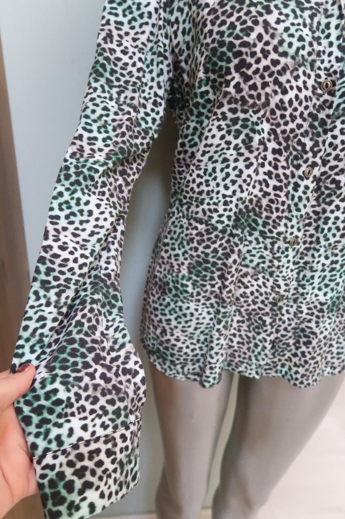 Geisha mooie blouse tijgerprint mt 38 zwart groen etc, Maat 38/40 (M), Overige kleuren, Geisha, Ophalen of Verzenden