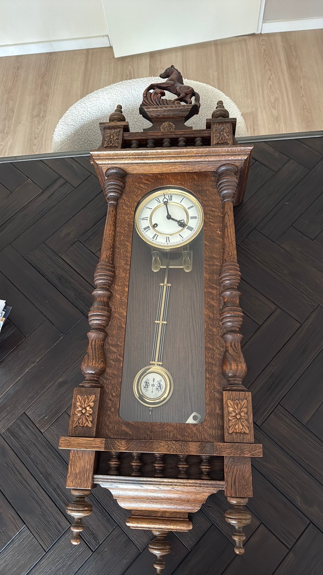 Mooie houten klassieke slingerklok, Ophalen of Verzenden