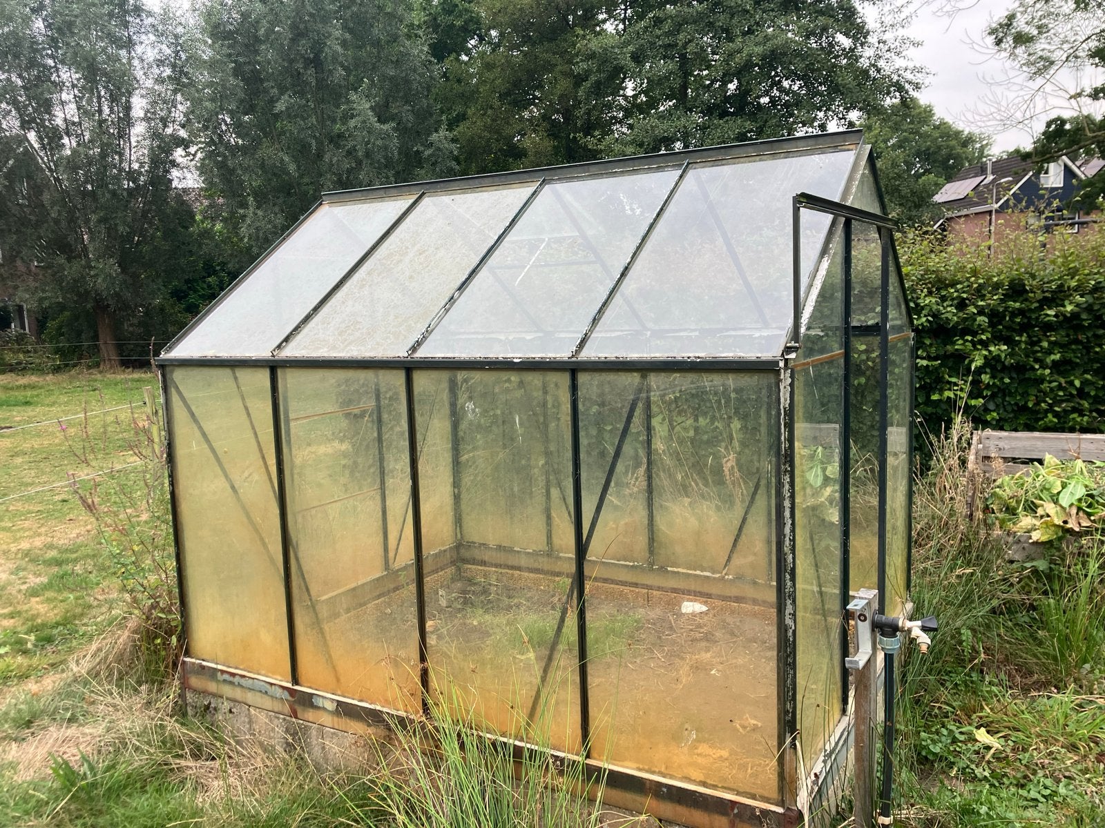 Gebruikte Tuinkas 2.40x1.80 met Glaspanelen, Tuin en Terras, Gebruikt, Kweekkas, Glas, Ophalen