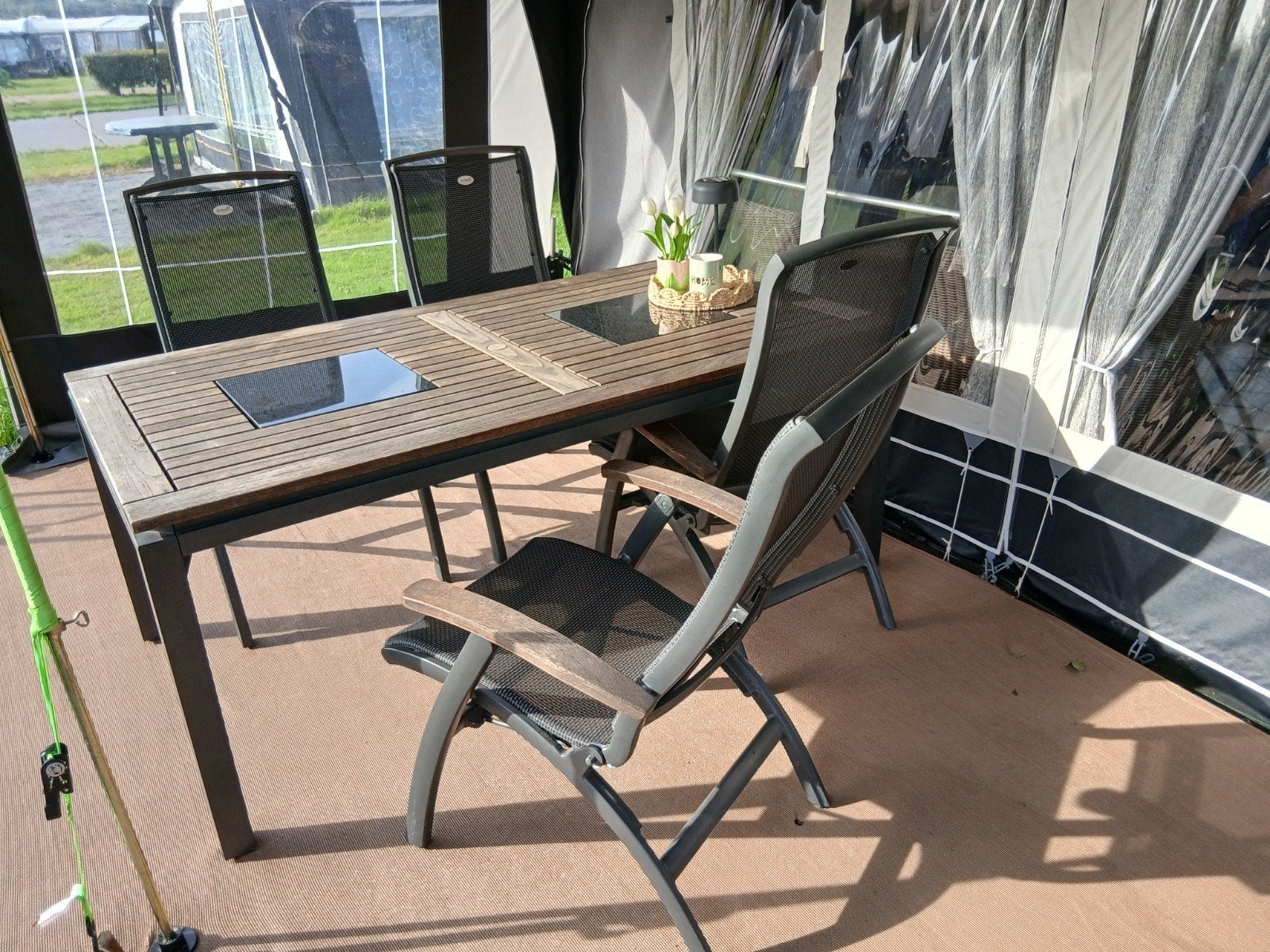 Hartman Da Vinci tuinset - Teakhout en aluminium, Tuin en Terras, Tuinsets en Loungesets, Ophalen, 4 zitplaatsen, Gebruikt, Aluminium