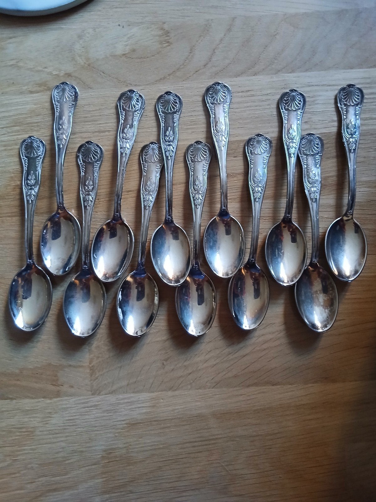Antieke zilveren lepels met sierlijk patroon, Antiek en Kunst, Ophalen of Verzenden
