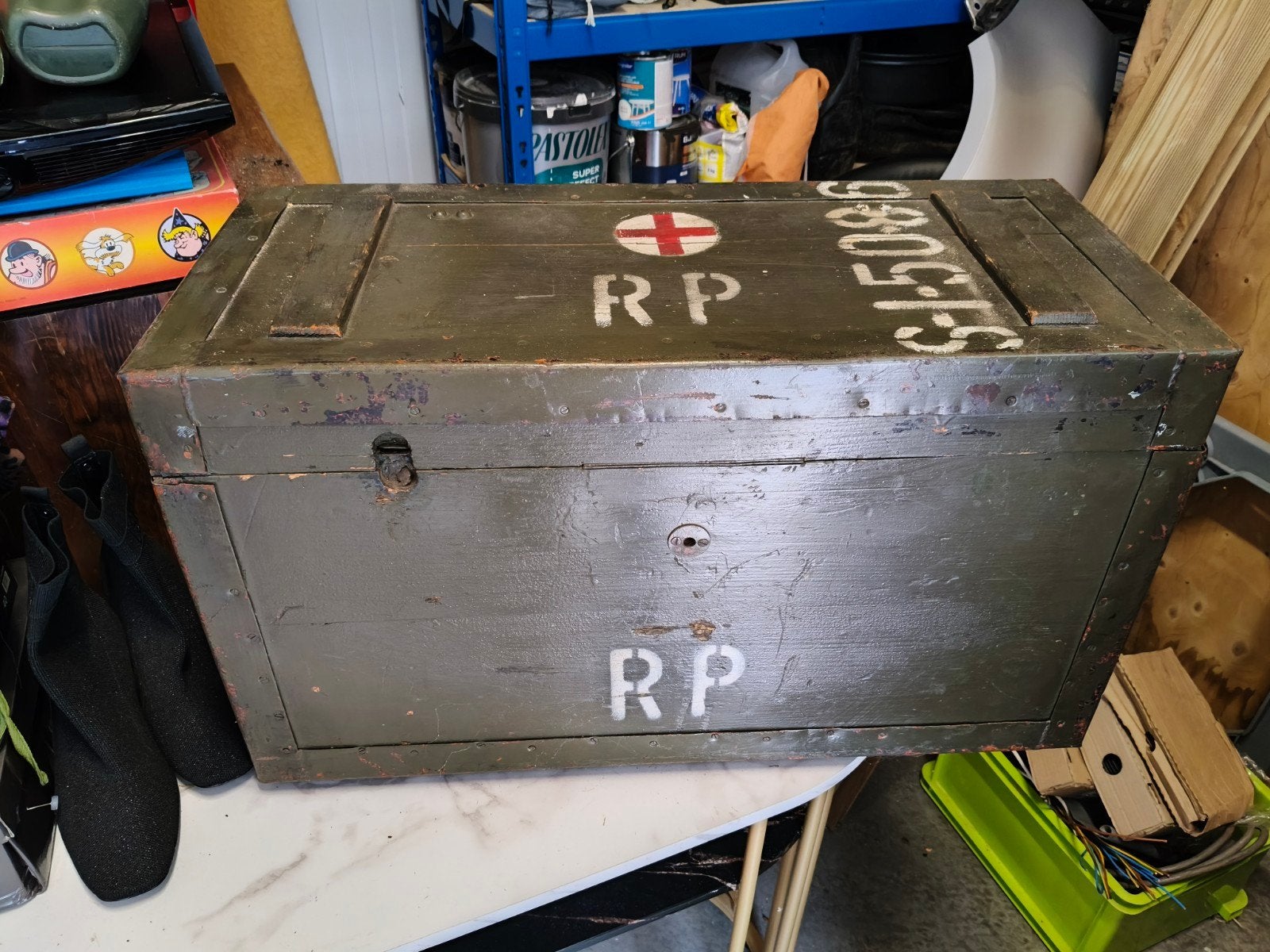 Vintage Leger Kist - Authentieke Militaire Opbergkist, Ophalen, Landmacht, Nederland, Kist of Geocache