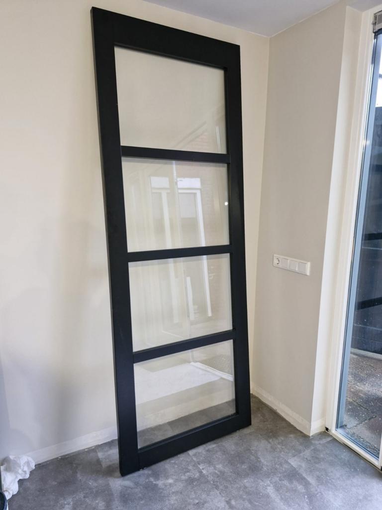Binnen deur met glas. stomp, Doe-het-zelf en Verbouw, 80 tot 100 cm, 215 cm of meer, Binnendeur, Nieuw
