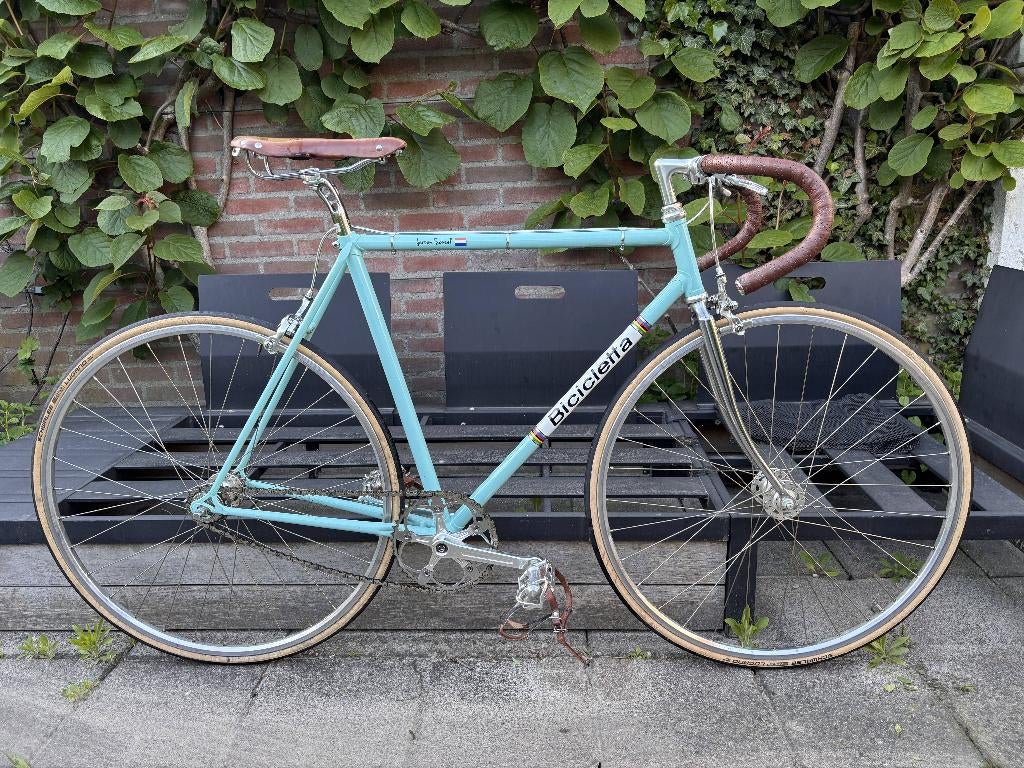 Klassieke Italiaanse single speed racefiets – maat 54, Staal, Zo goed als nieuw, 53 tot 57 cm, Ophalen