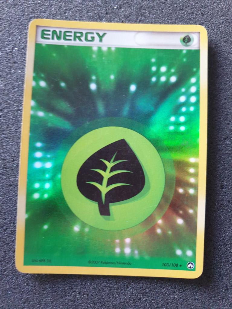 Pokémon kaart Grass Energy holo #103 EX Power Keepers, Ophalen of Verzenden, Gebruikt, Losse kaart