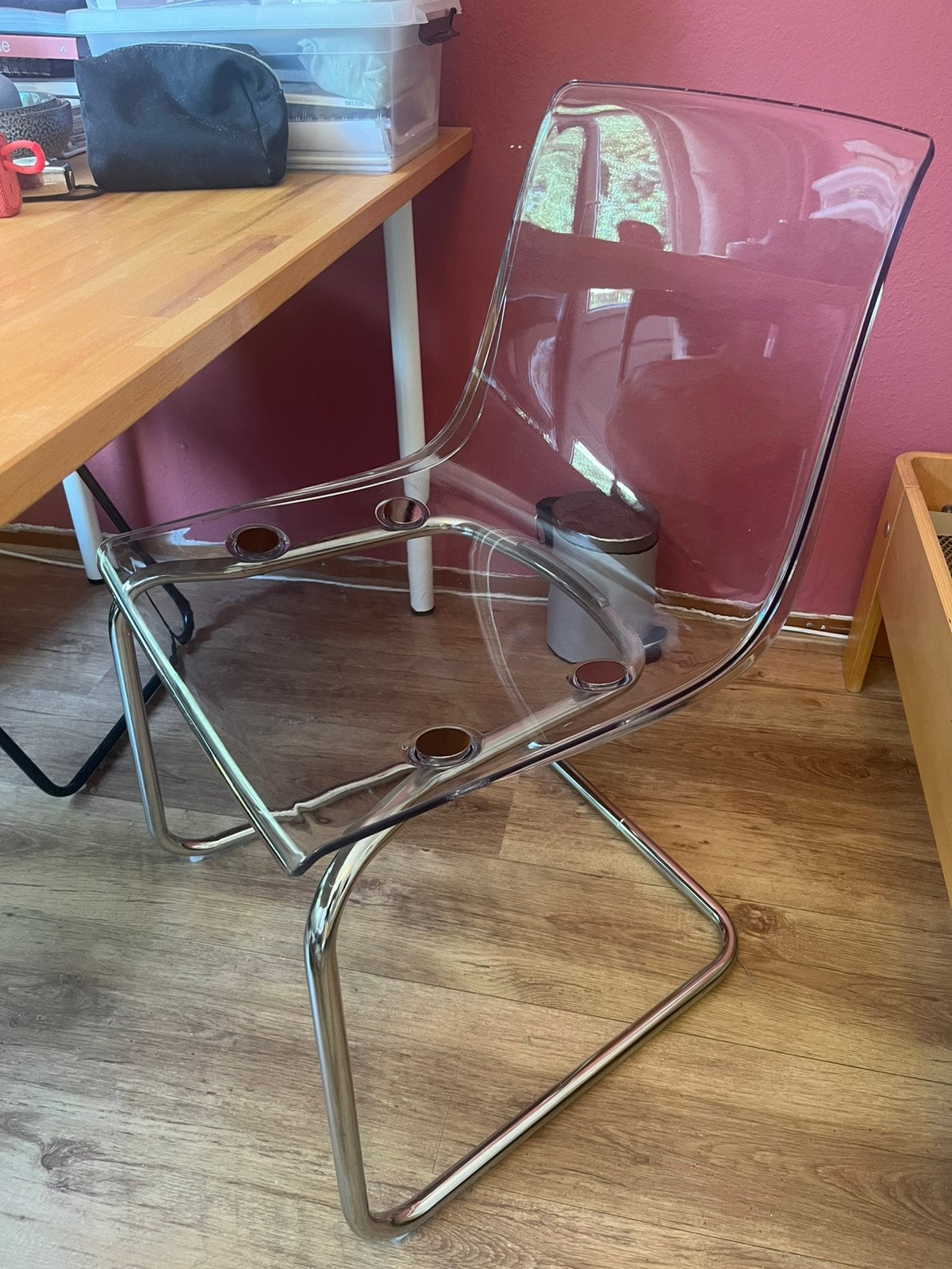 Doorzichtige ikea stoel, Huis en Inrichting, Ophalen, Zo goed als nieuw, Eén