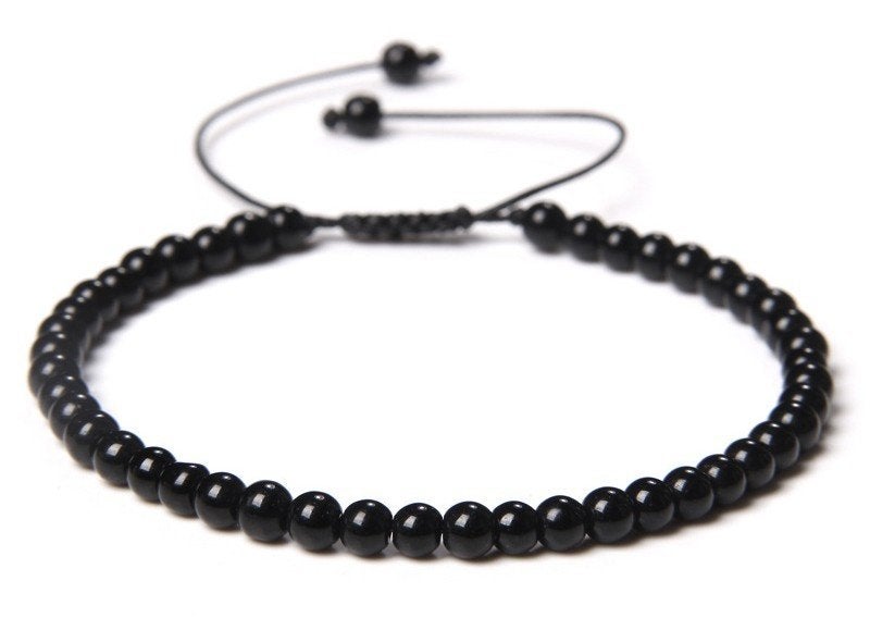 SALE: in maat verstelbare armband van zwart agaat, Info.adorabeads@gmail.com, Overige materialen, Adorabeads, Zwart