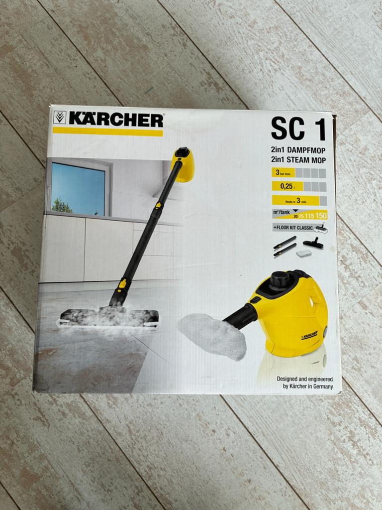 Kärcher SC 1 2-in-1 Stoomdweil en Handstoomreiniger, Ophalen, Mop of Dweil