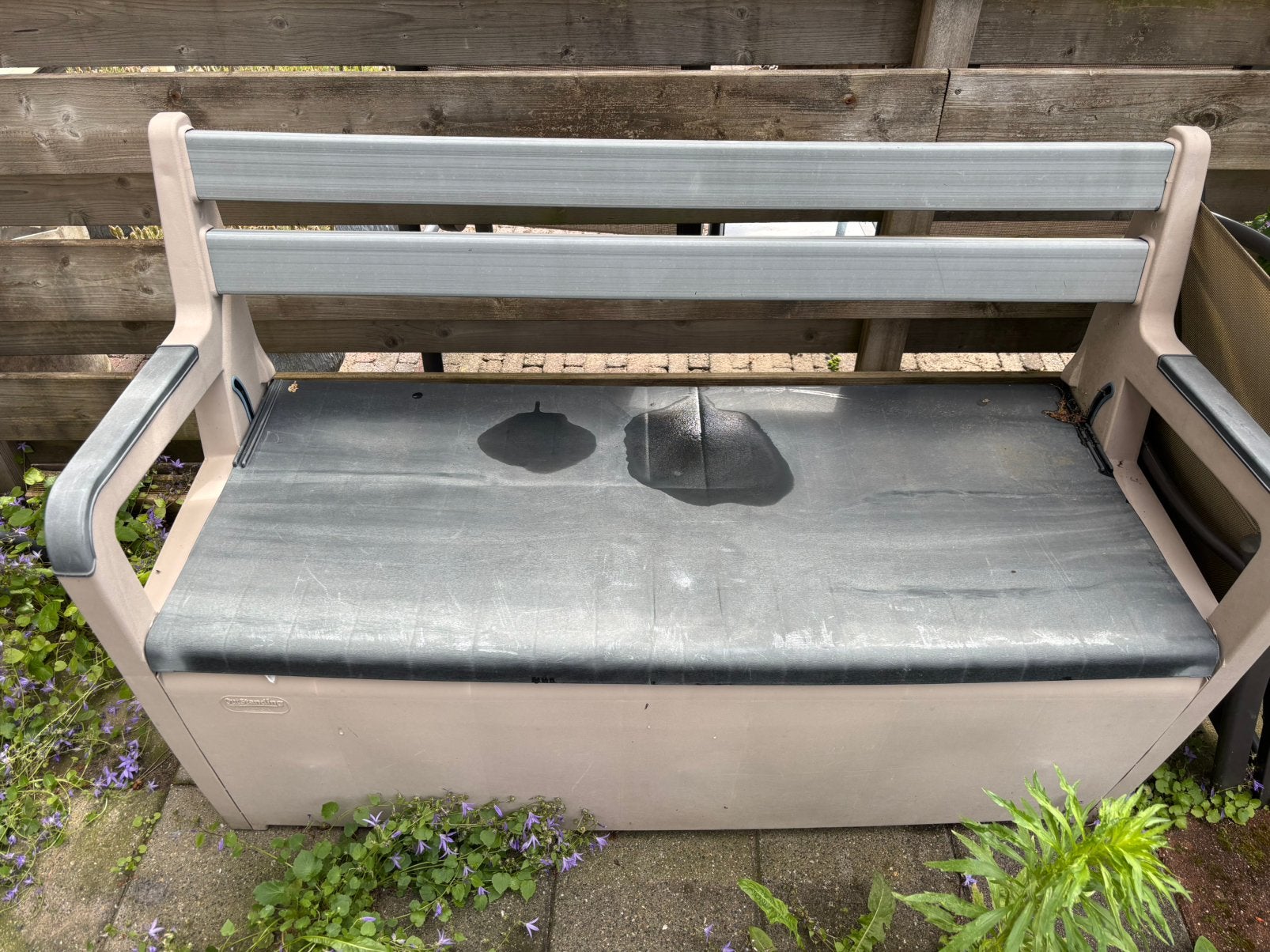 Tuinbank met opbergruimte - Keter, Tuin en Terras, Tuinbanken, Ophalen, Gebruikt, Kunststof
