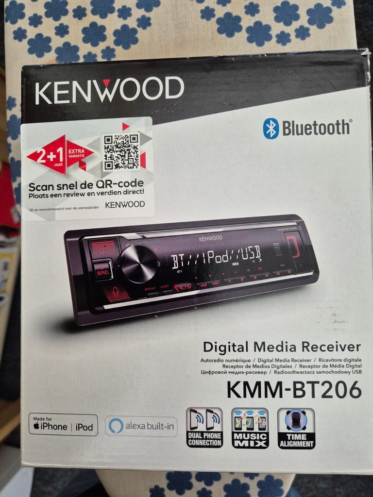 Kenwood KMM-BT206 Digital Media Receiver met Bluetooth, Auto diversen, Autoradio's, Ophalen of Verzenden, Nieuw