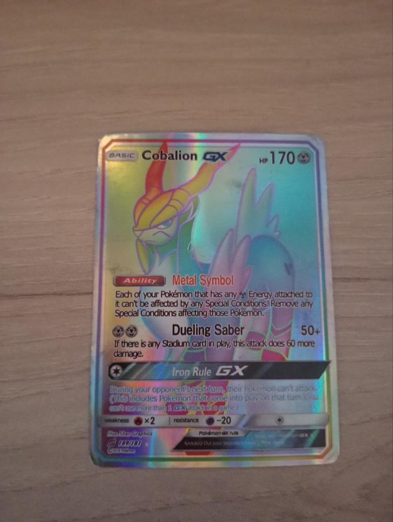 Cobalion GX Pokémon kaart, Ophalen of Verzenden, Gebruikt, Losse kaart