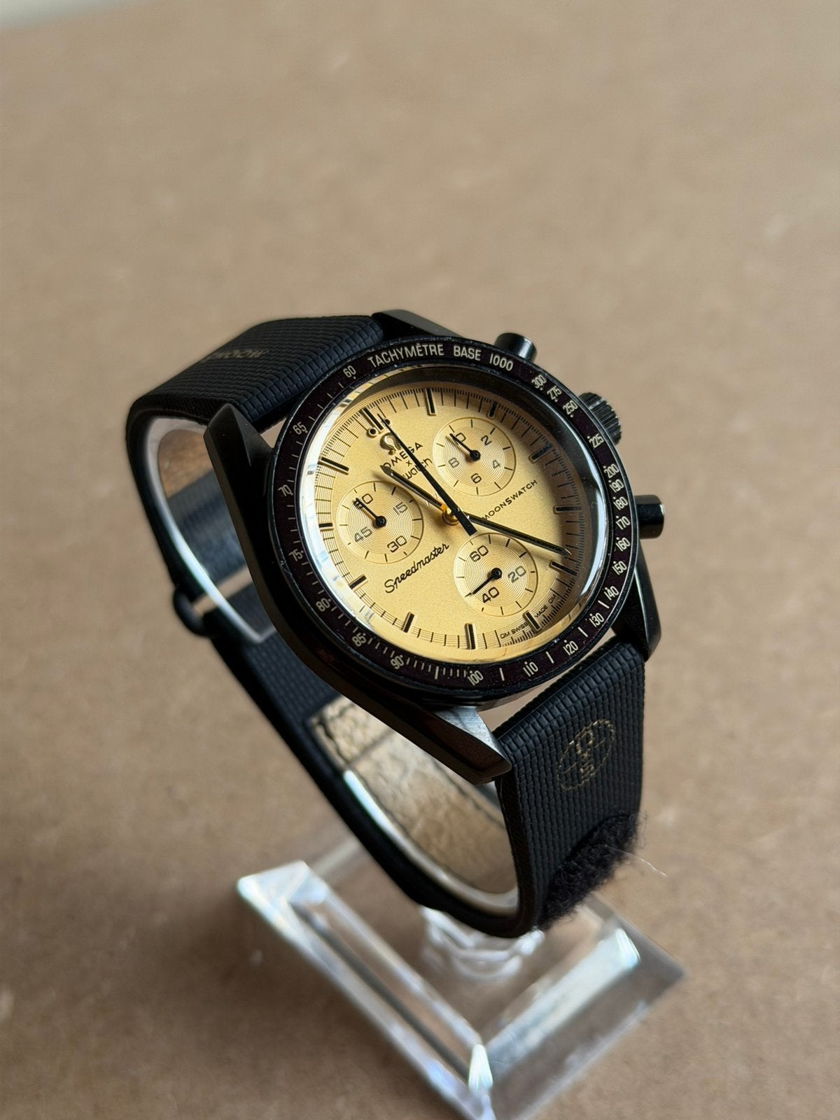 Omega x Swatch MoonSwatch 1969 -  Black Metal Case Mod, Ophalen of Verzenden, Nieuw, Overige materialen, Overige merken