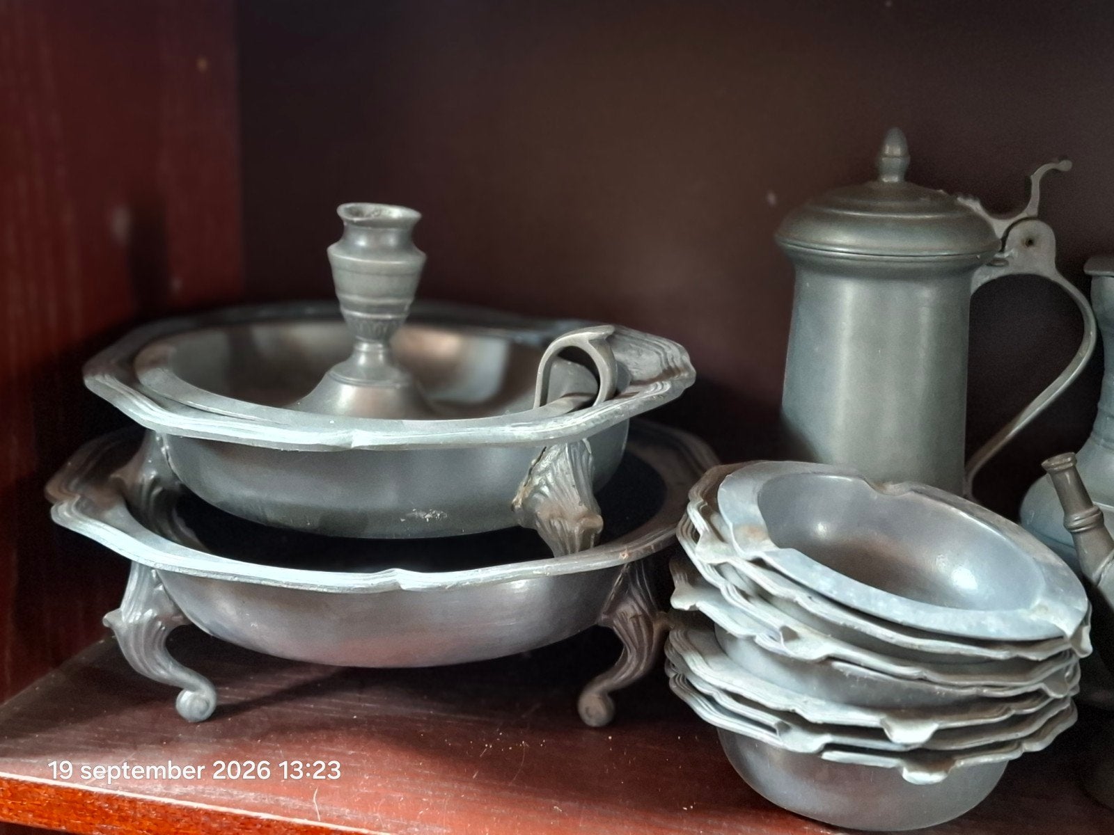Antiek Tinnen Servies en Decoratie Collectie, Antiek en Kunst, Ophalen
