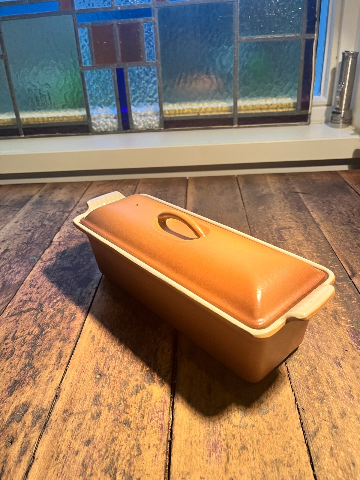 Le Creuset terrine, Ophalen of Verzenden, Zo goed als nieuw, Gietijzer, Koekenpan of Braadpan