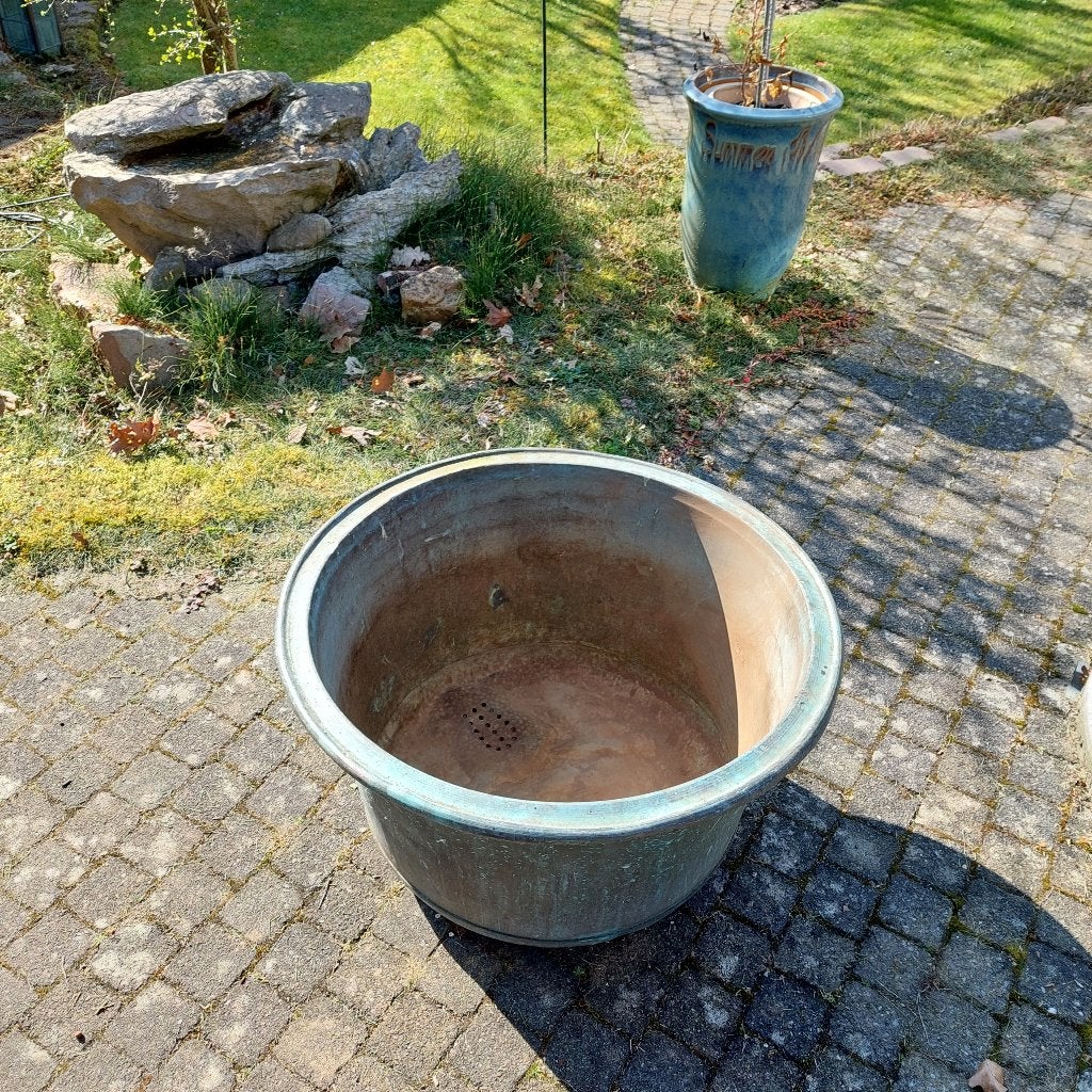 Grote Gepatineerde Koperen (Bloem) Bak, Ophalen, Koper