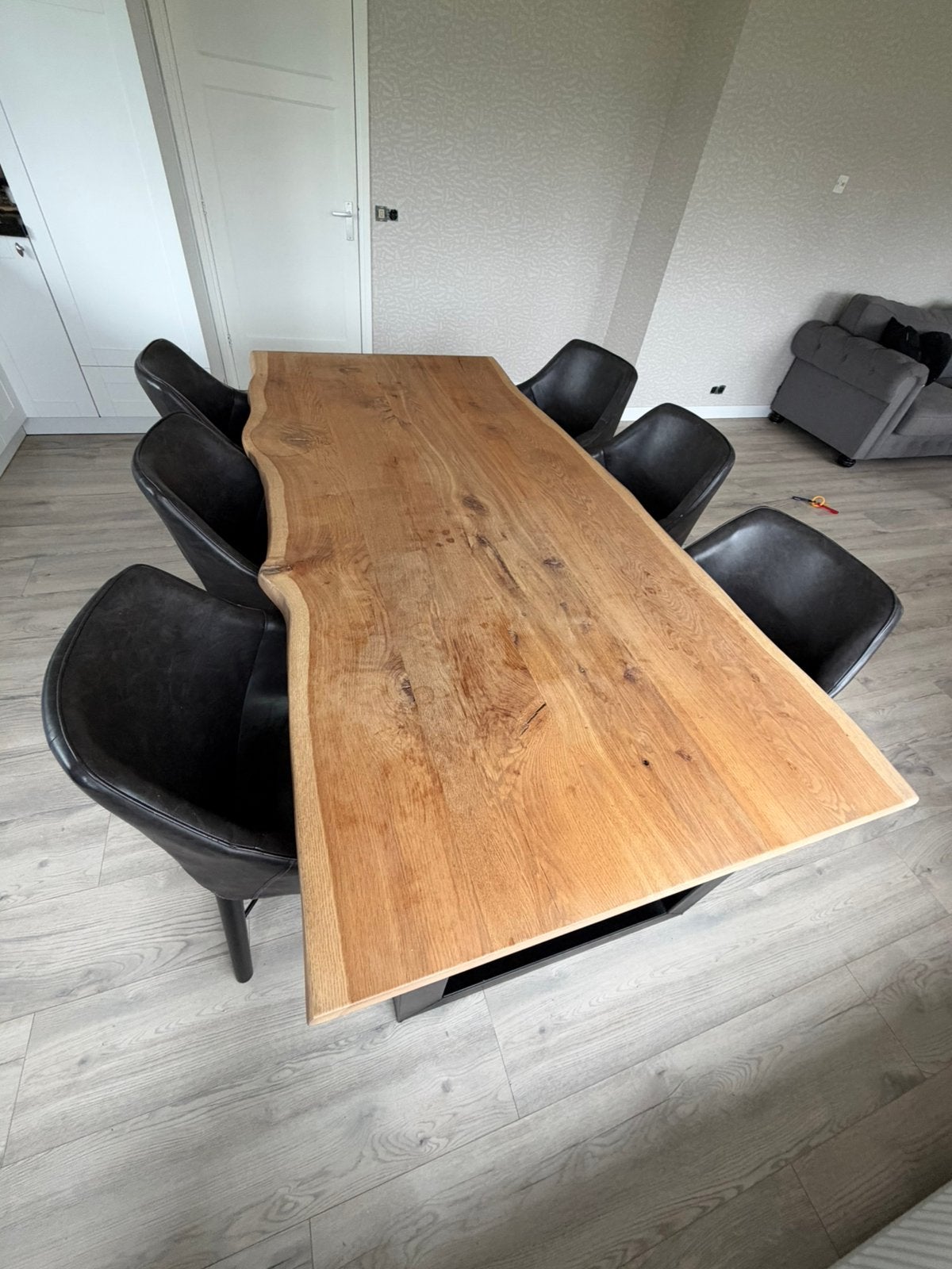 Eettafel boomstam, Ophalen, Gebruikt, 100 tot 150 cm, Eikenhout