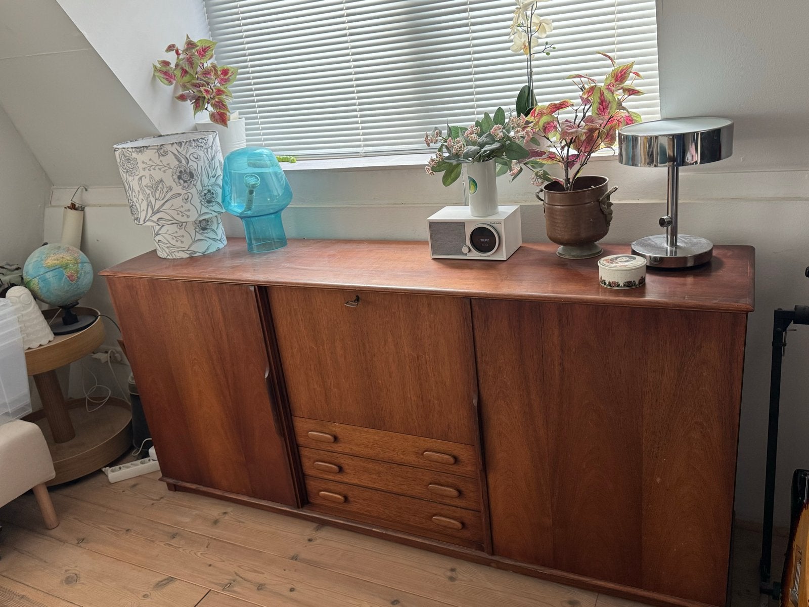 DeensTeak Houten Dressoir 50/60’s  L185xB40xH84,5, Ophalen of Verzenden