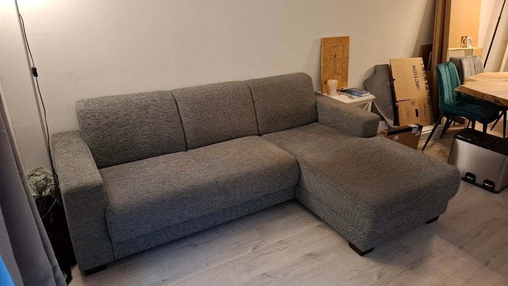 GRATIS Hoekbank Aberdeen rechts met chaise longue (grijs), Ophalen, Gebruikt, Hoekbank, 200 tot 250 cm