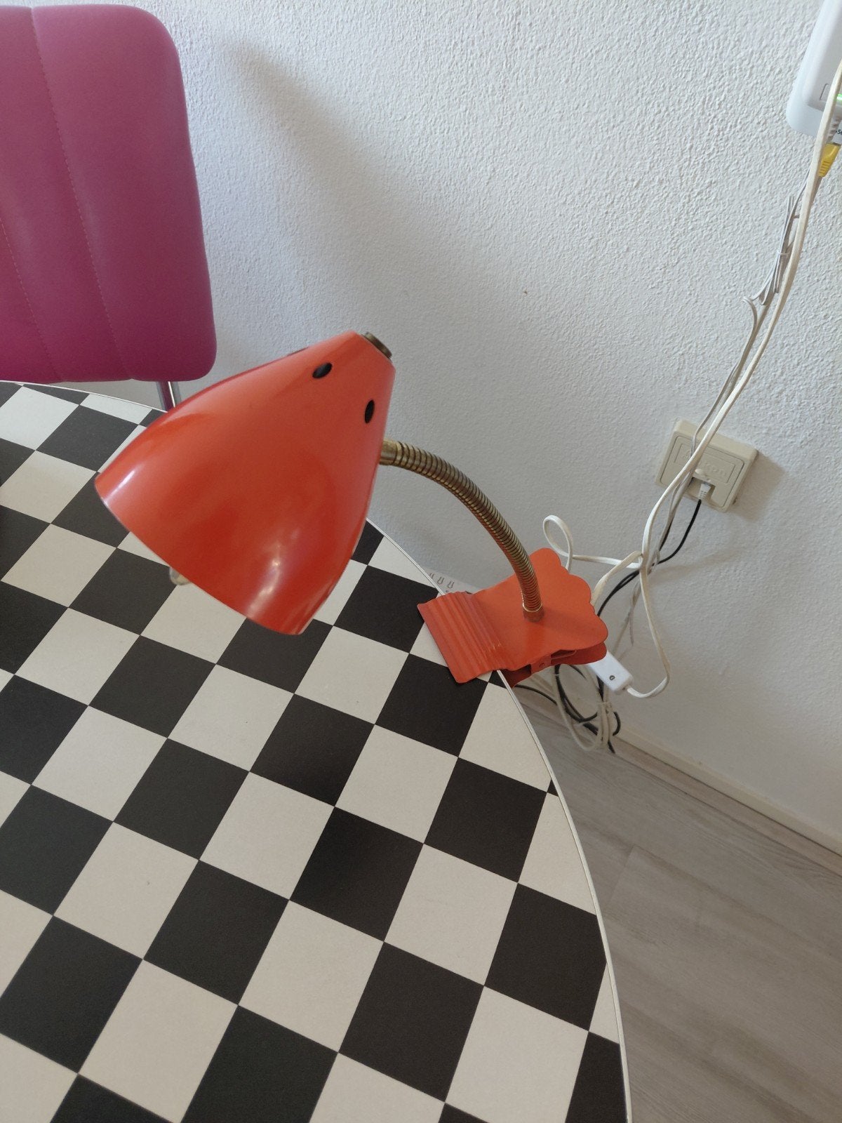 vintage hala zeist klemlamp vintage desing jaren 50, Ophalen of Verzenden, Gebruikt, Metaal, Overige merken