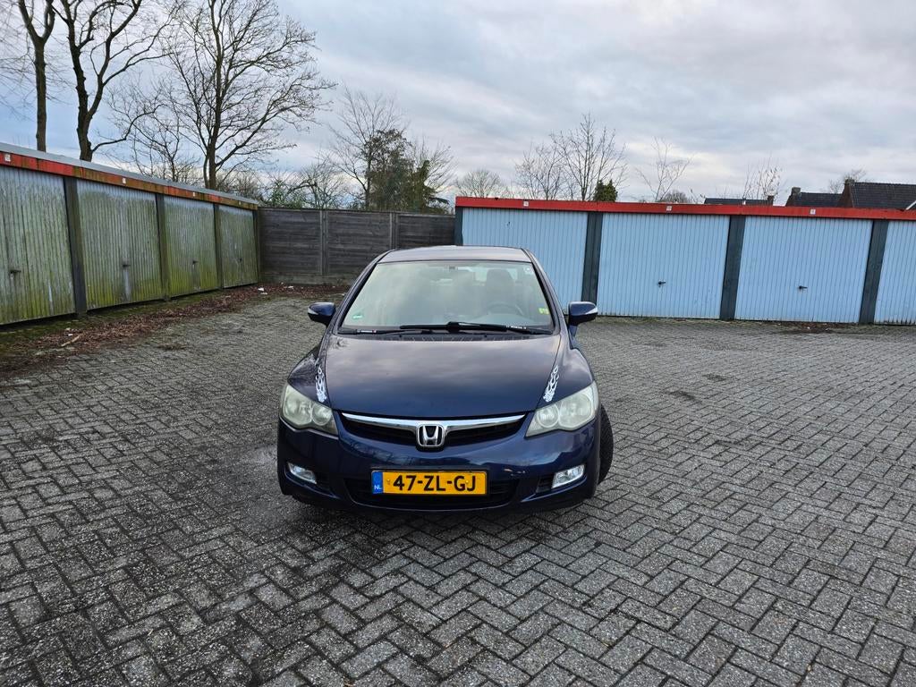 Honda Civic 1.3 Vtec Hybrid 4DR C-tr. 2008 Blauw, Auto's, Honda, Automaat, Stof, Parkeersensor, Blauw