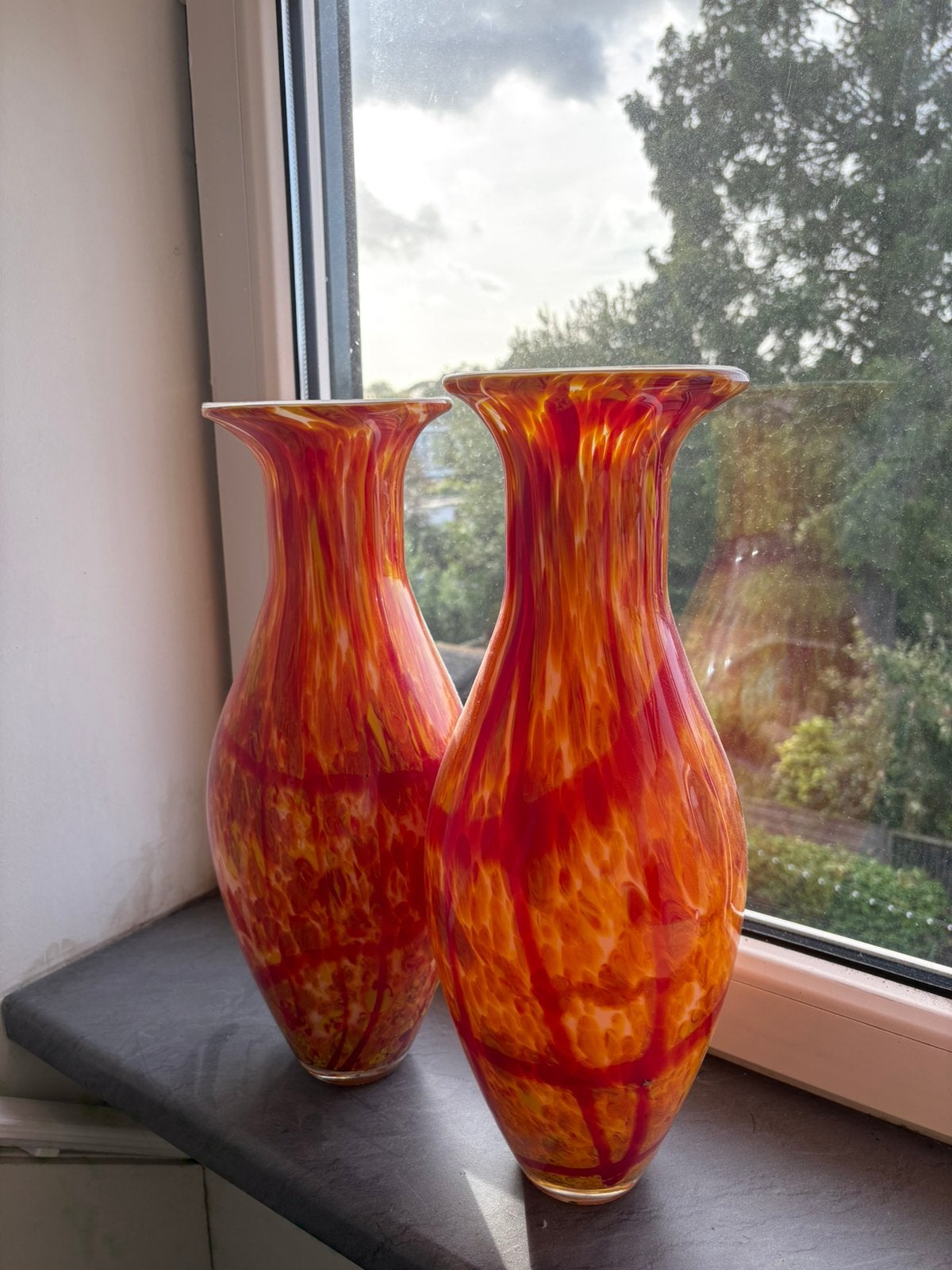Vazen glas, 43 cm, Meerkleurig, Ophalen of Verzenden, Glas