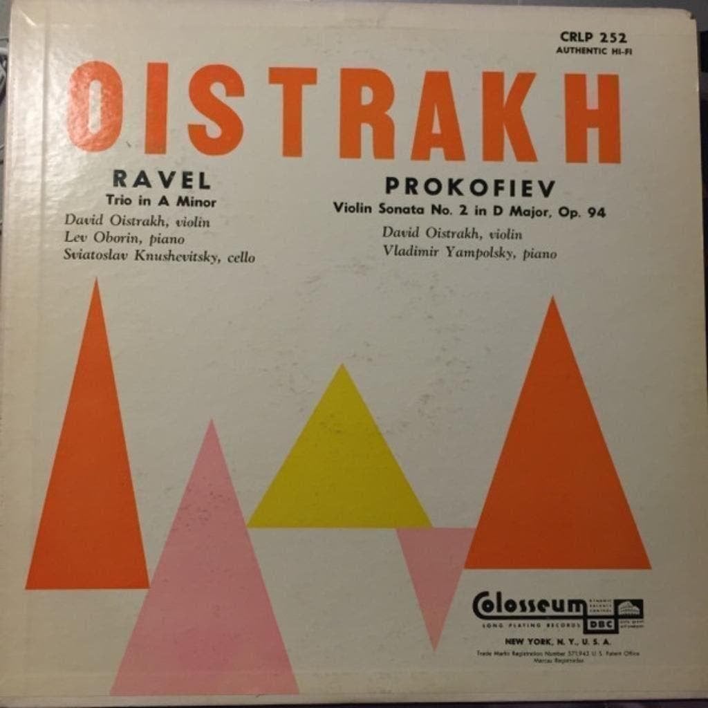 Oistrakh Ravel Prokofiev Oborin Knushevitsky Yampolsky, Kamermuziek, Ophalen of Verzenden, Zo goed als nieuw, 12 inch