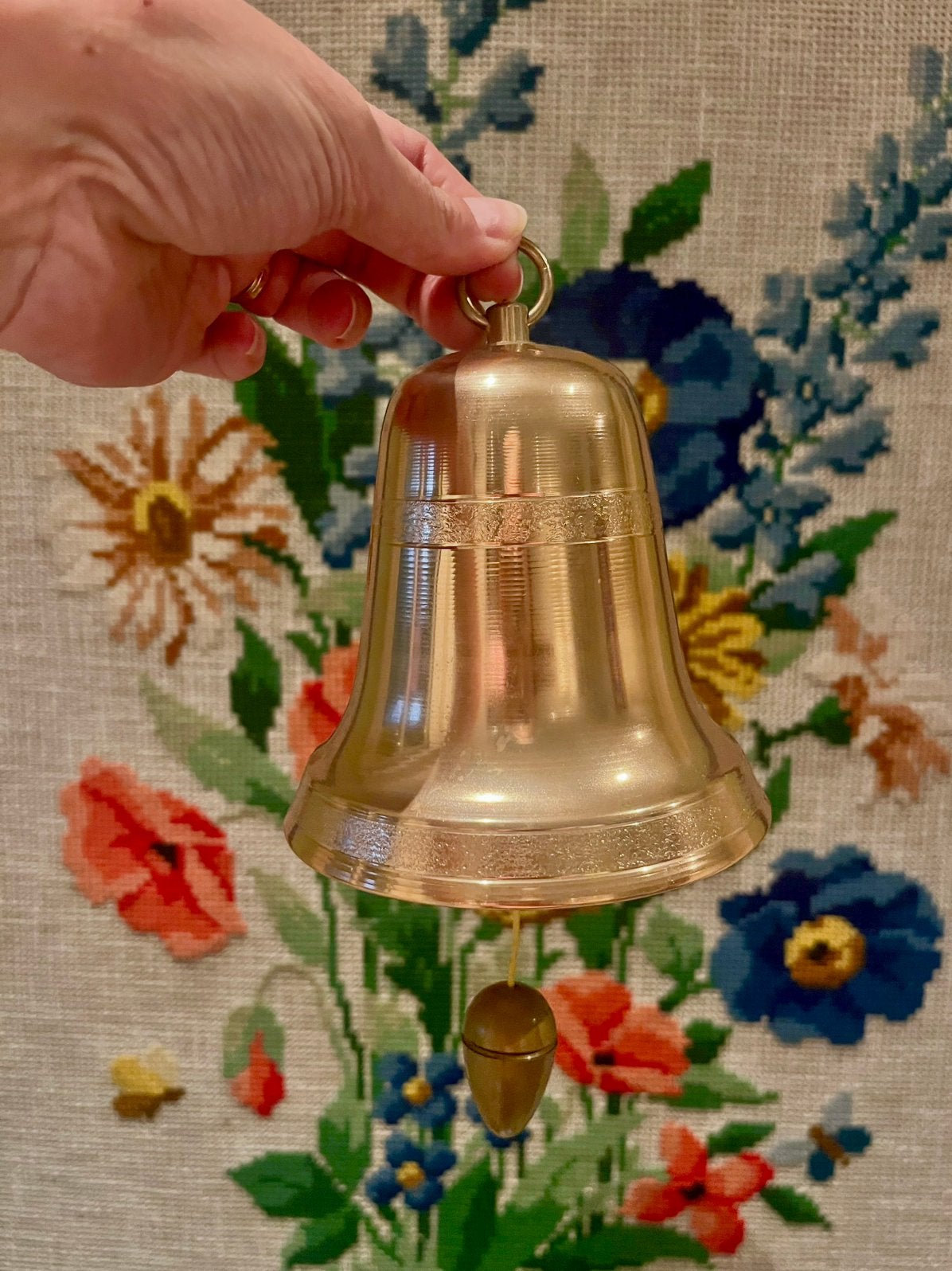 M⭐️ Vintage kerstklok muziekdoos Japan jaren 50 goudkleurig, Ophalen of Verzenden, Goud