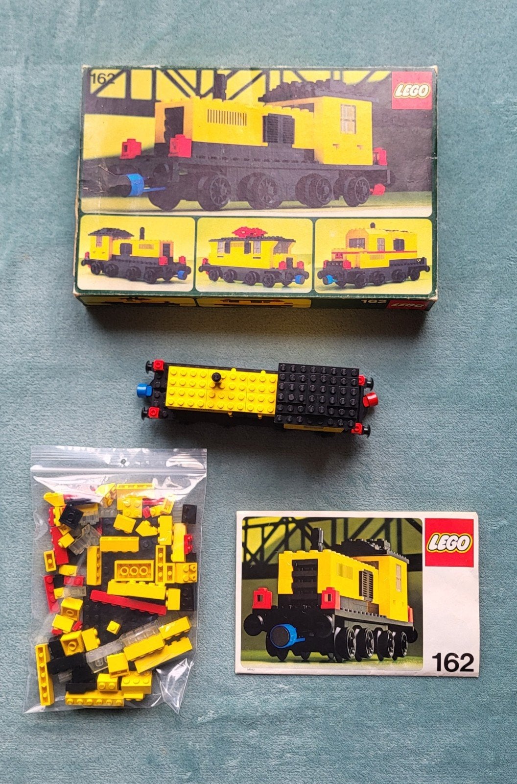 Lego trein duw locomotief (set 162) doos + bouw boekje., Overige thema's, Lego, Ophalen of Verzenden, Zo goed als nieuw