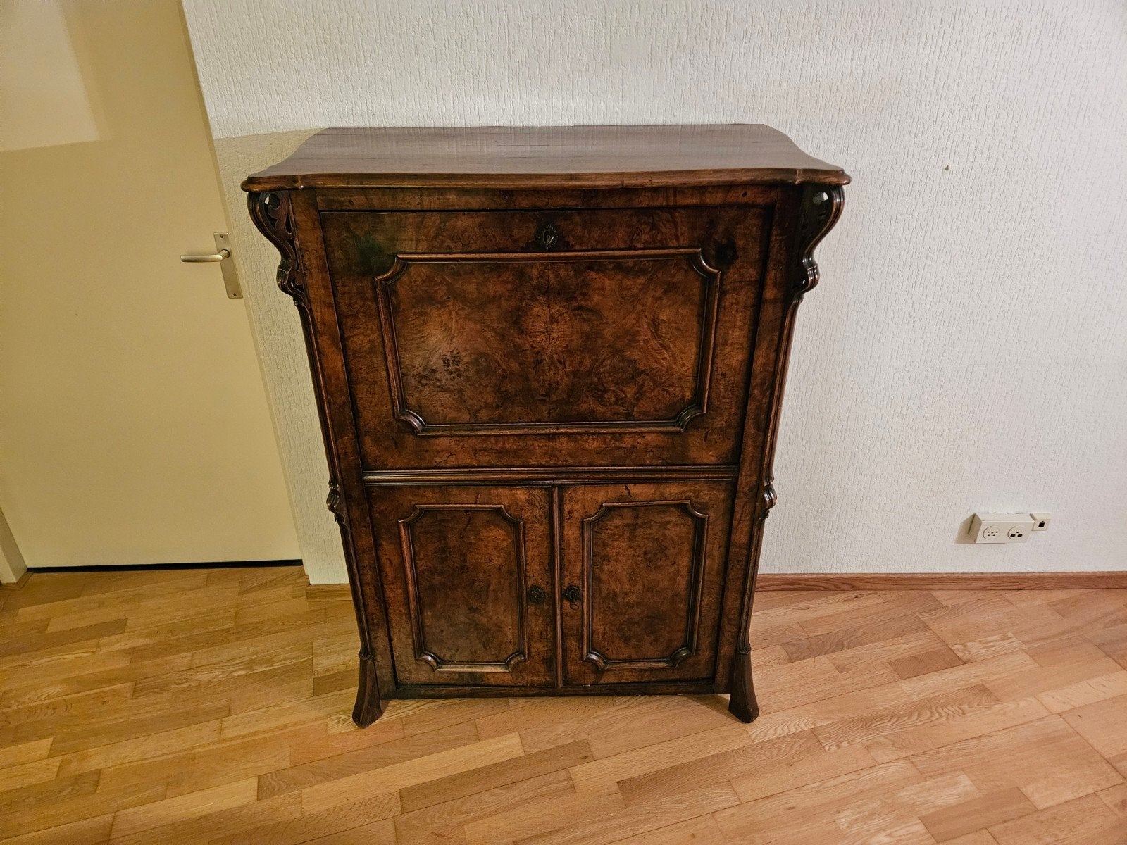 Antieke Biedermeier secretaire klepsecretaire Louis Philippe, Ophalen of Verzenden