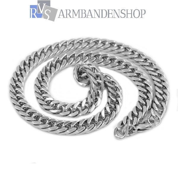 Rvs heren ketting van RVS zilver staal ketting sieraad, Ophalen of Verzenden, Nieuw, Zilver, Overige materialen