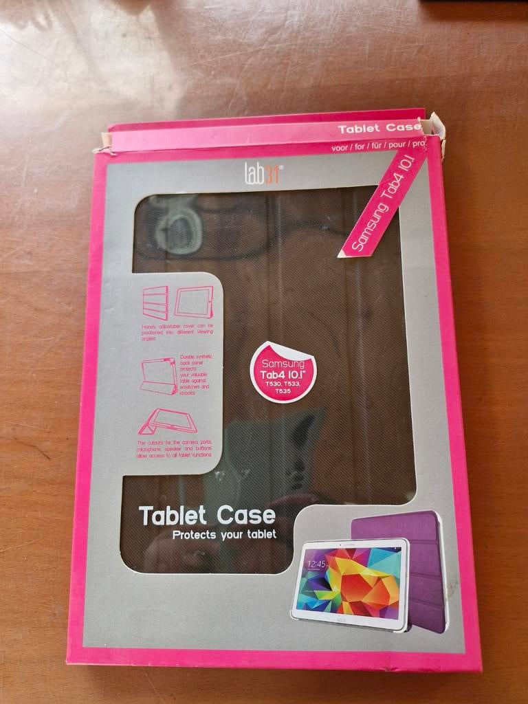 Tablet hoes voor Samsung Tab4 10.1, Ophalen, 10 inch, Bescherming voor- en achterkant