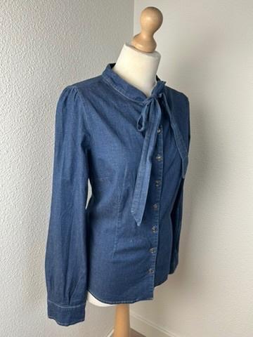 King Louie maat L spijker blouse denim jeans 1585, Kleding | Dames, Blauw, Maat 42/44 (L), Ophalen of Verzenden, Zo goed als nieuw