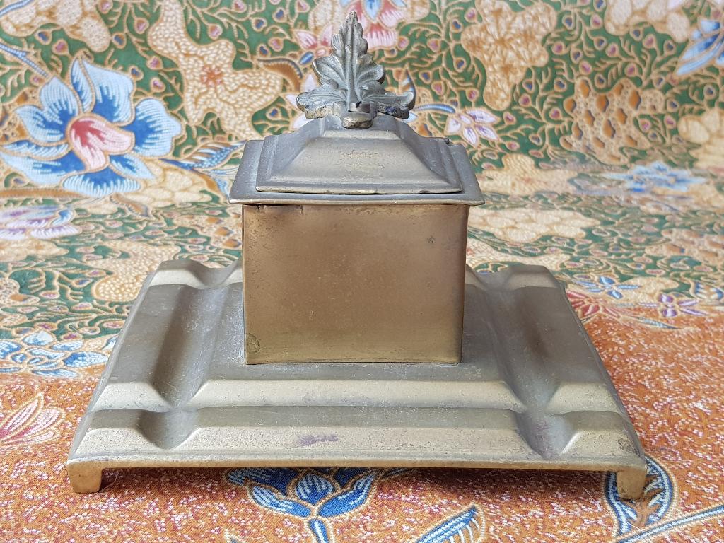 Mooie antieke inktpot uit Engeland van koper 13,5 cm. 1920., Antiek en Kunst, Antiek | Koper en Brons, Koper, Ophalen of Verzenden