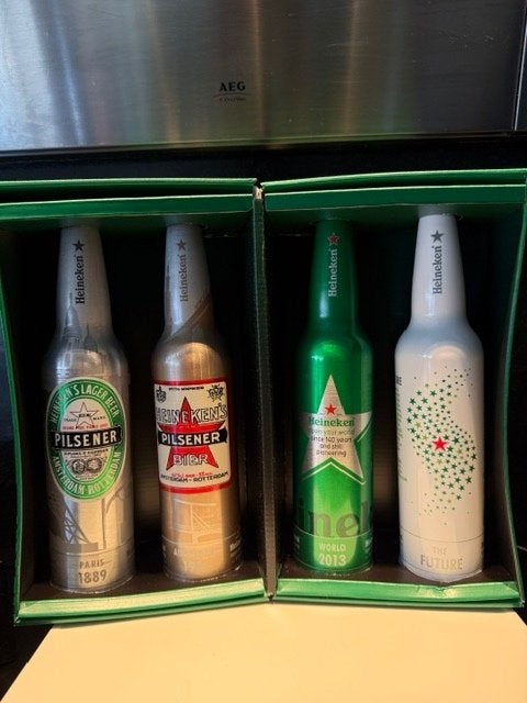 Heineken Aluminiumflesjes ivm 140 jaar Heineken, Ophalen of Verzenden, Zo goed als nieuw, Overige typen, Heineken