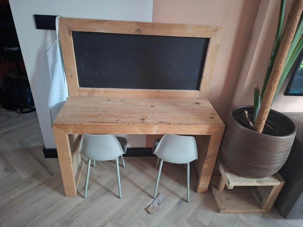 Steigerhouten kinder speelset: bureau & keukentje, Ophalen, Gebruikt, Jongen of Meisje