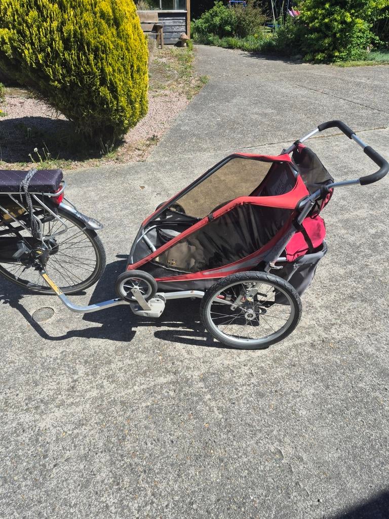 Kinderfietskar voor 2 kinderen/ Hondenkar - Rood/Zwart, Ophalen, Gebruikt, Kinderkar