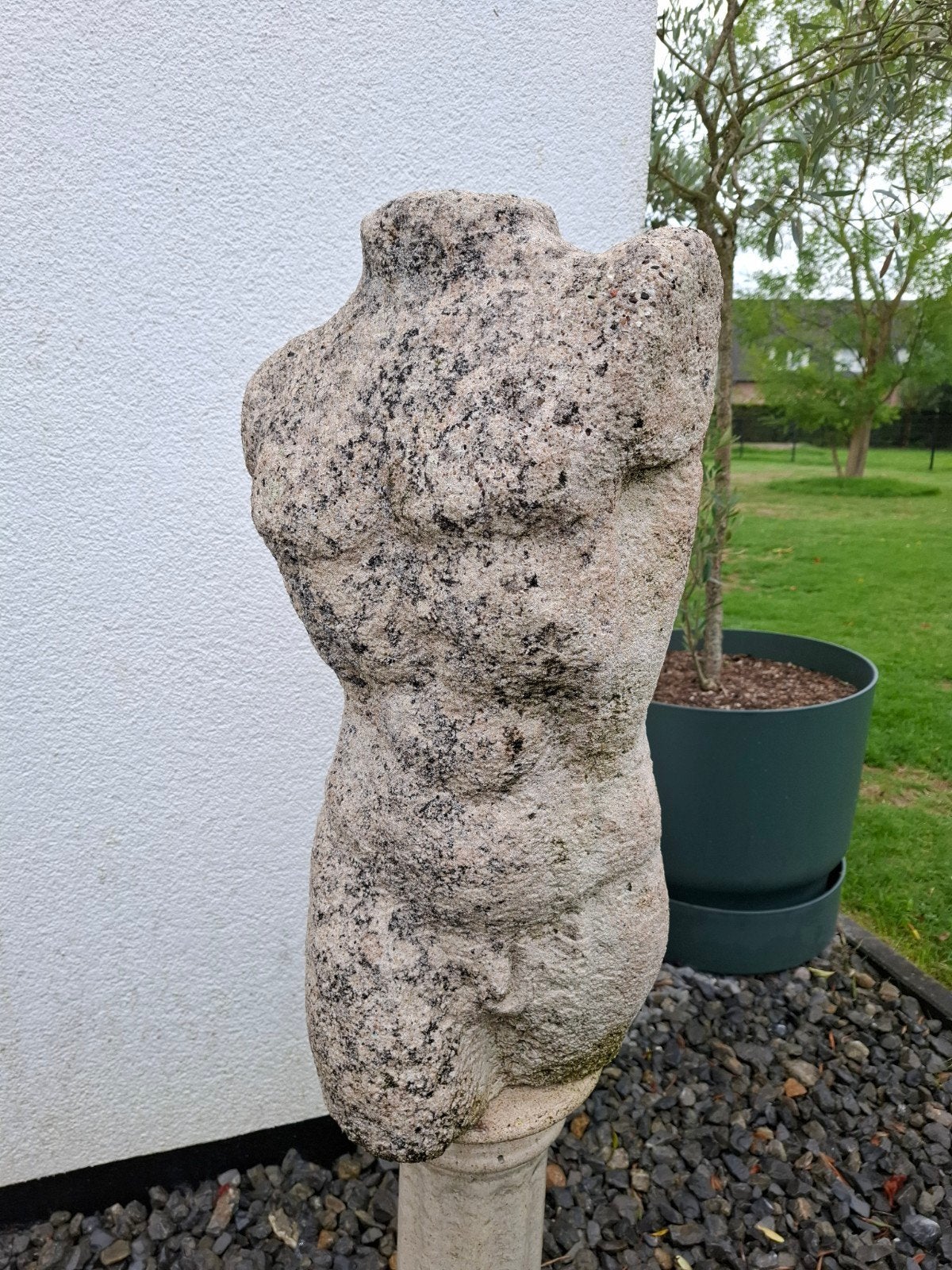 Borstbeeld betonnen, Tuin en Terras, Ophalen, Gebruikt, Beton, Mensenbeeld